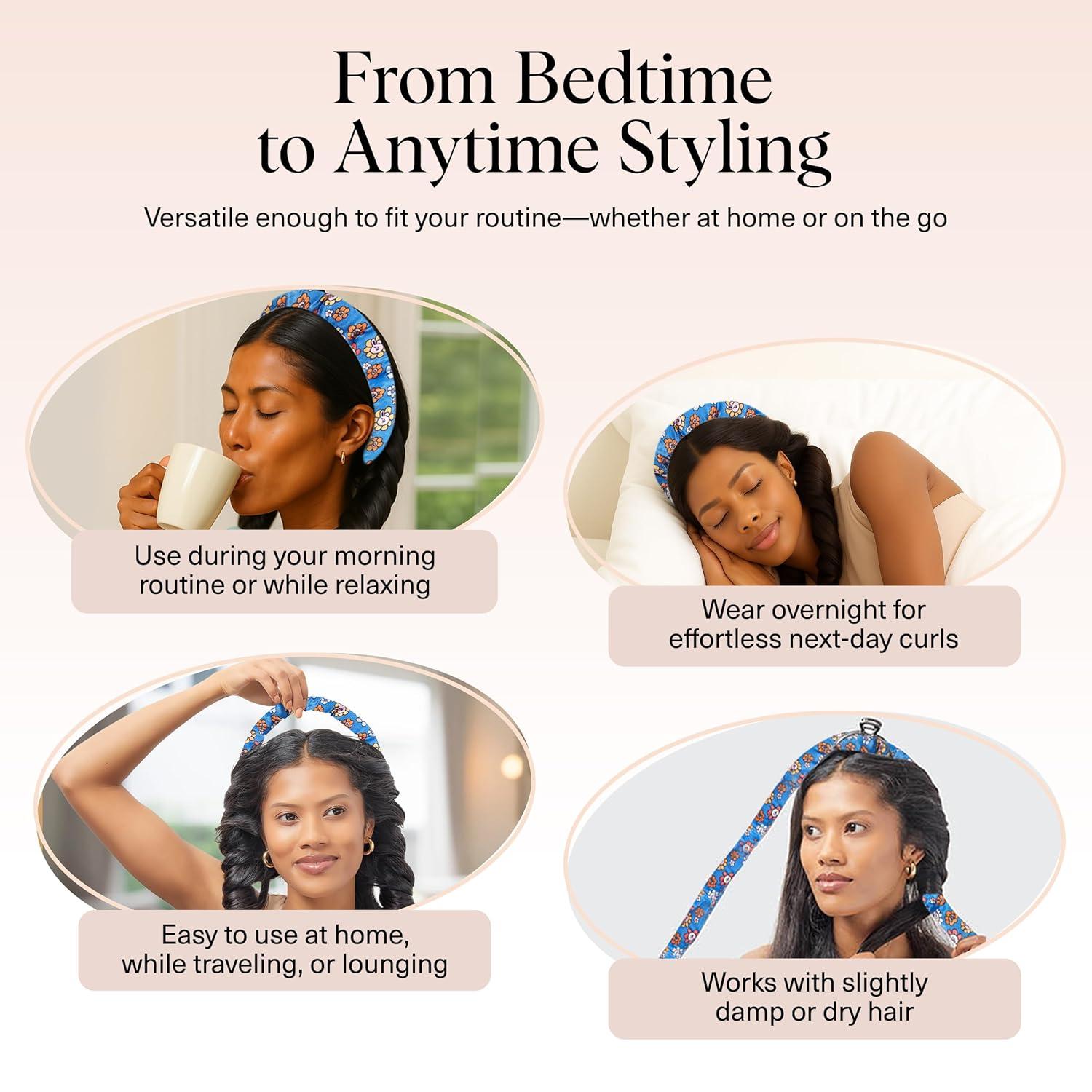 imageKitsch Satin Heatless Curling Set Heatless Curls Overnight with 34quot Hair Curler ampamp 2 Satin Scrunchies Comfortable Hair Curlers to Sleep In for FrizzFree No Heat Damage Styling Sunset Tie DyeBT21