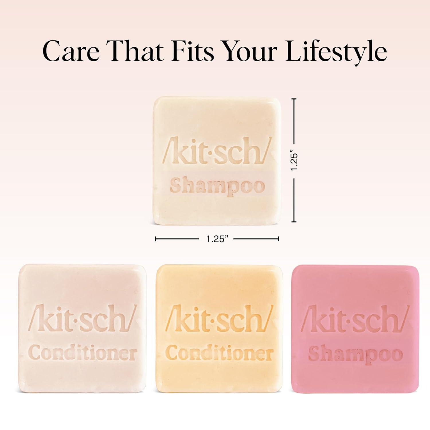 imageKitsch Shampoo and Conditioner Set 4pc Sampler Bars with Rice Water Shampoo and Conditioner Castor Oil Shampoo ampamp Coconut Oil Conditioner BottleFree Beauty for Hair Growth Repair ampamp Moisture