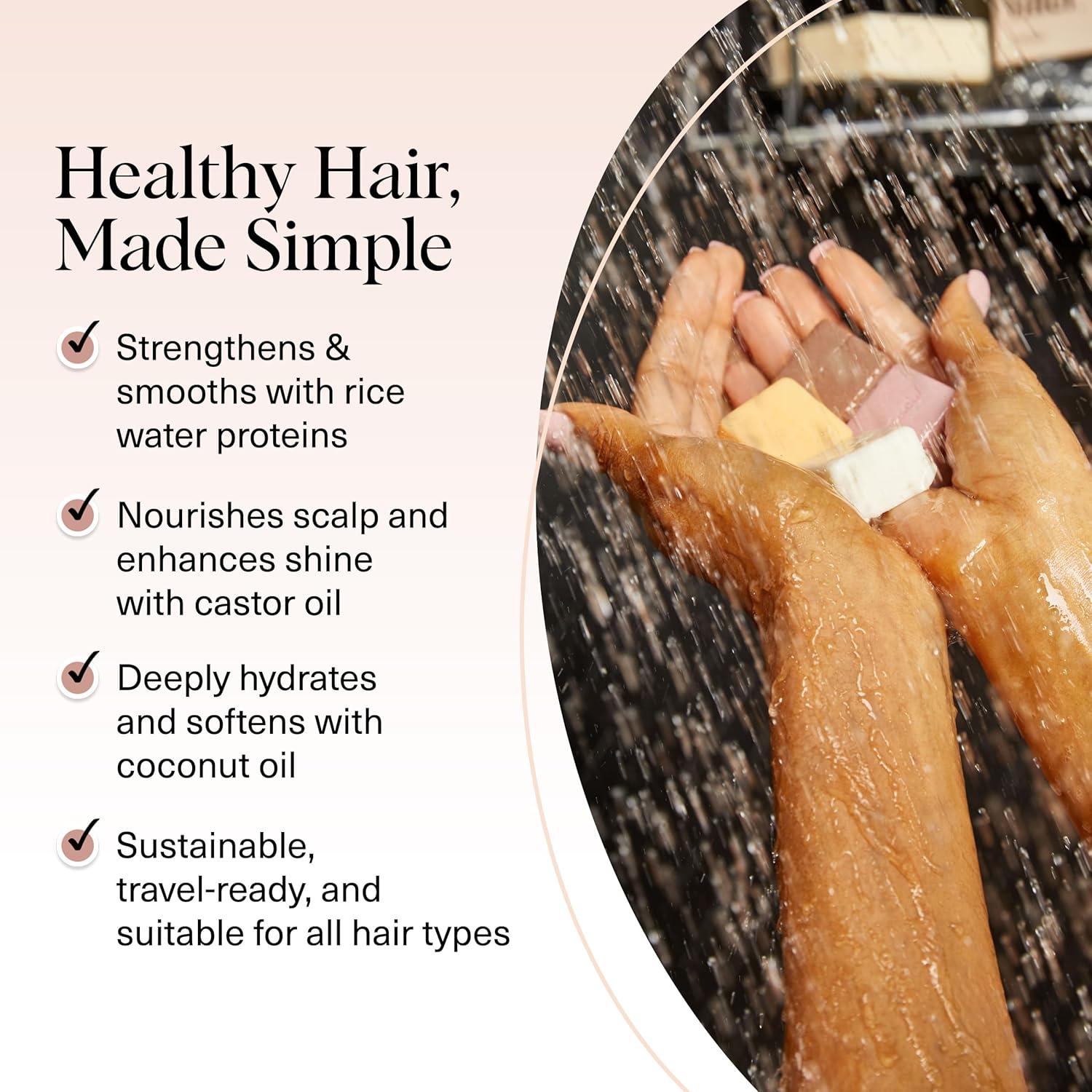 imageKitsch Shampoo and Conditioner Set 4pc Sampler Bars with Rice Water Shampoo and Conditioner Castor Oil Shampoo ampamp Coconut Oil Conditioner BottleFree Beauty for Hair Growth Repair ampamp Moisture