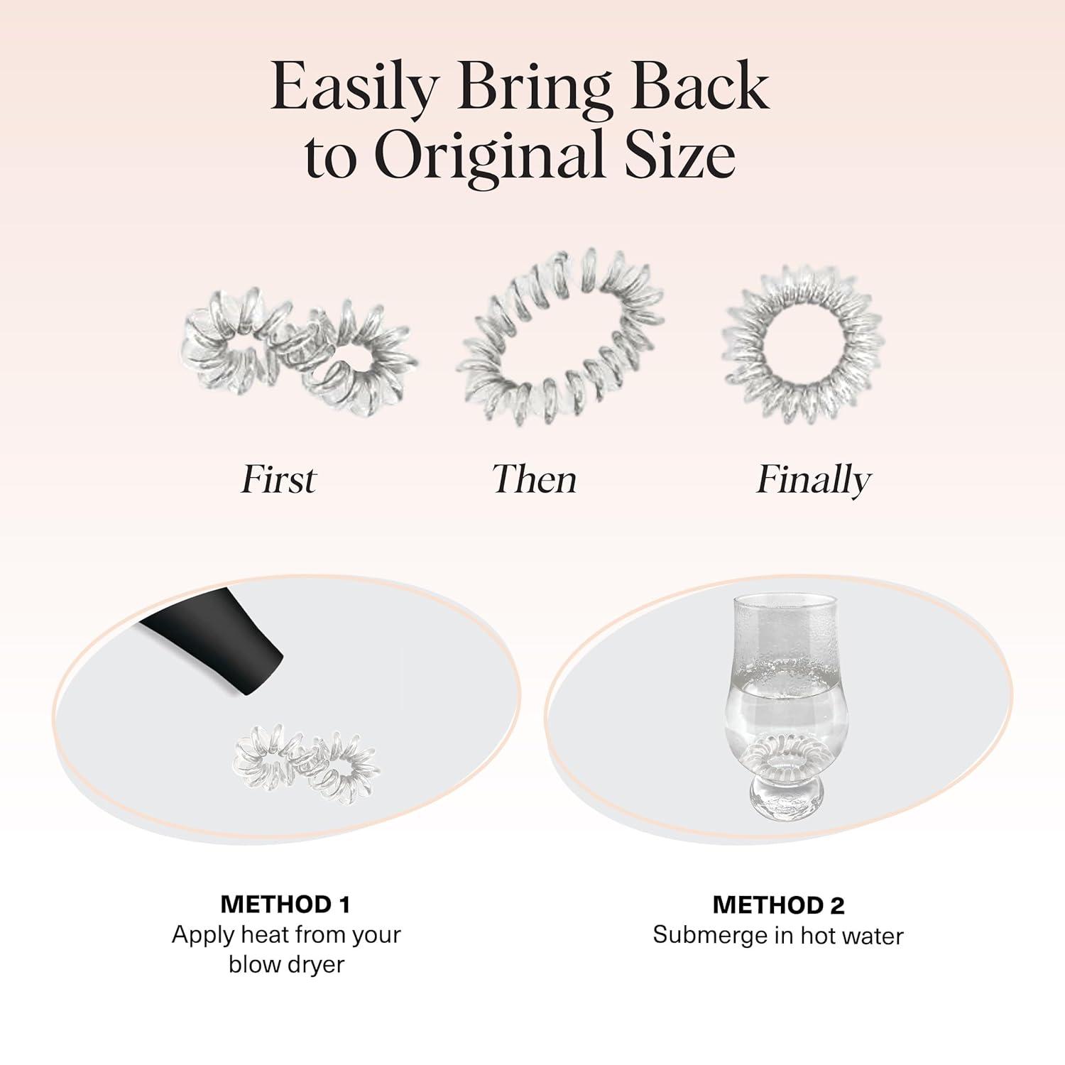 imageKitsch Spiral Hair Ties for Women Creaseless and Dentfree Black Hair Ties No Damage Phone Cord Coils Made of Flexible and Durable Plastic Ideal for Daily Use 8pcsWhite