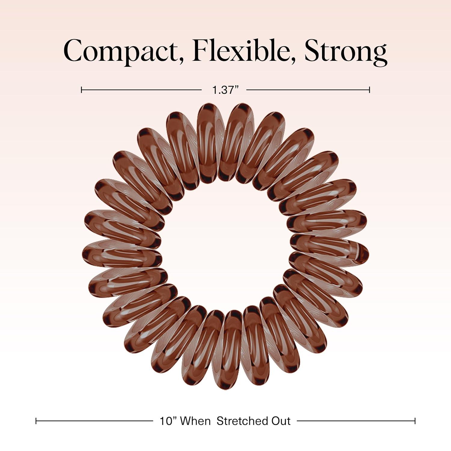 imageKitsch Spiral Hair Ties for Women Creaseless and Dentfree Black Hair Ties No Damage Phone Cord Coils Made of Flexible and Durable Plastic Ideal for Daily Use 8pcsBrunette