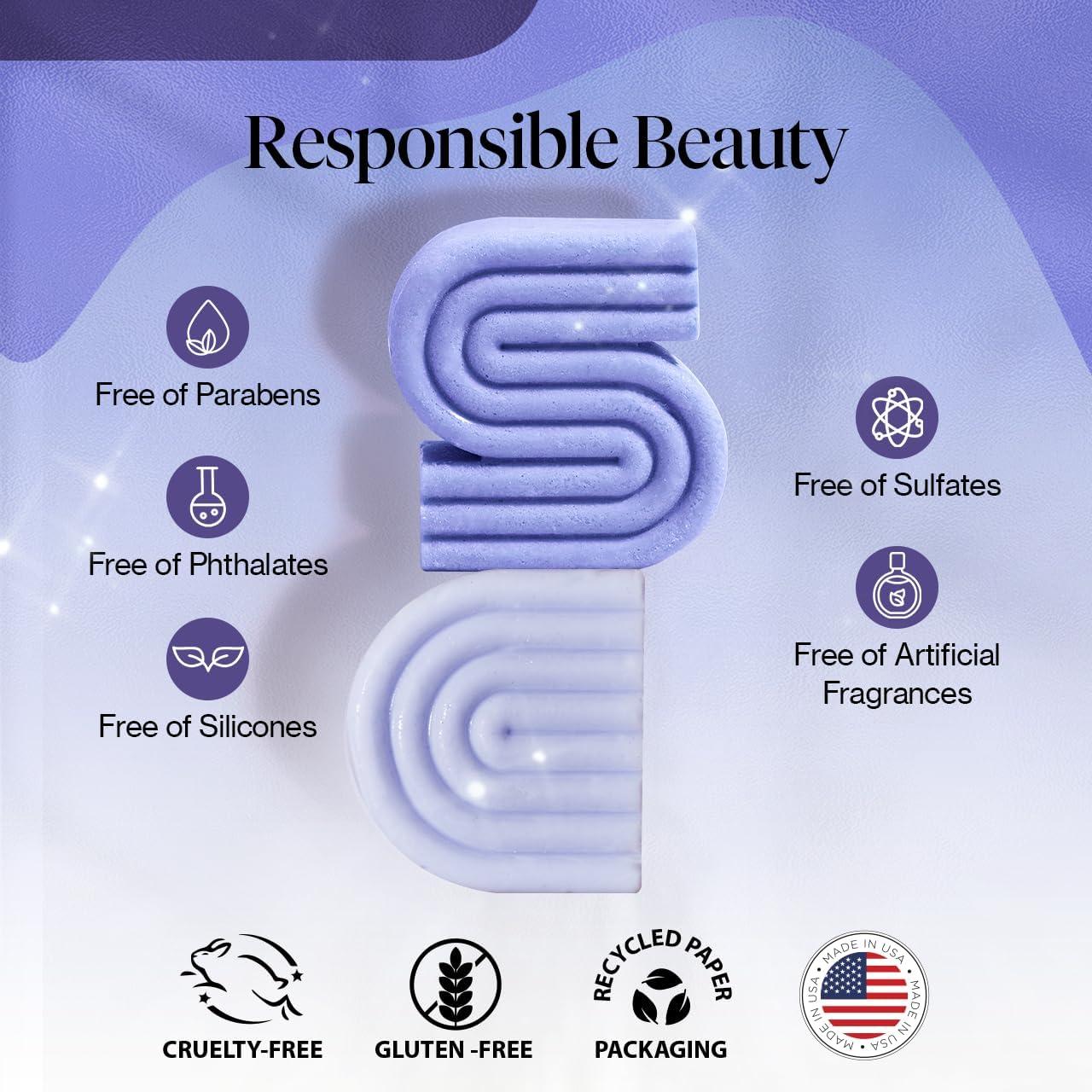 imageKitsch Toning Purple Shampoo ampamp Conditioner Bar Set For Blondes ampamp Color Treated Hair With Biotin for Strengthening ampamp Neutralizing Brassy Tones Vegan Silicone ampamp Sulfate Free Made in USA