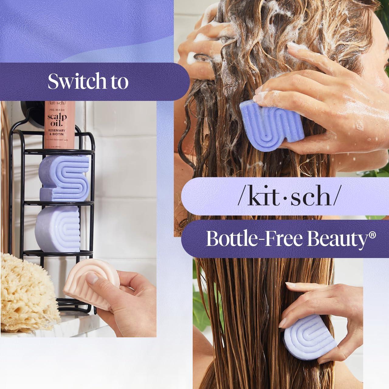 imageKitsch Toning Purple Shampoo ampamp Conditioner Bar Set For Blondes ampamp Color Treated Hair With Biotin for Strengthening ampamp Neutralizing Brassy Tones Vegan Silicone ampamp Sulfate Free Made in USA