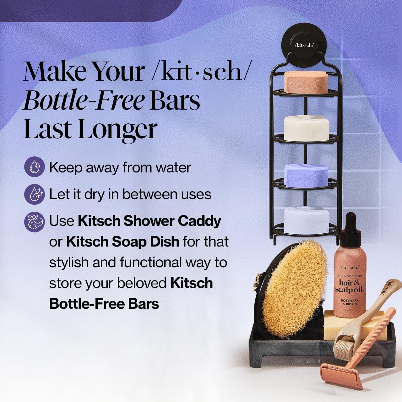 imageKitsch Toning Purple Shampoo ampamp Conditioner Bar Set For Blondes ampamp Color Treated Hair With Biotin for Strengthening ampamp Neutralizing Brassy Tones Vegan Silicone ampamp Sulfate Free Made in USA