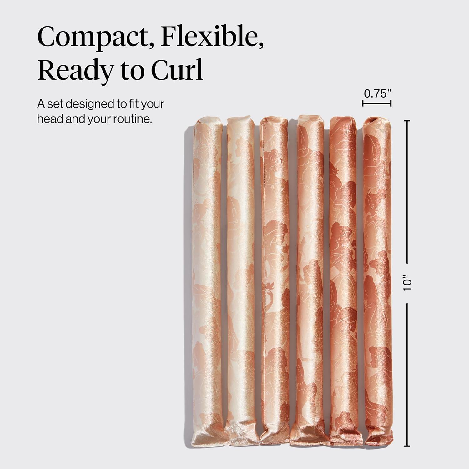 imageKitsch XL Flexi Rods for Heatless Curls Overnight Soft Velvet Hair Rollers for Women Hair Curlers to Sleep In Eucalyptus 4pcsDisney Princess