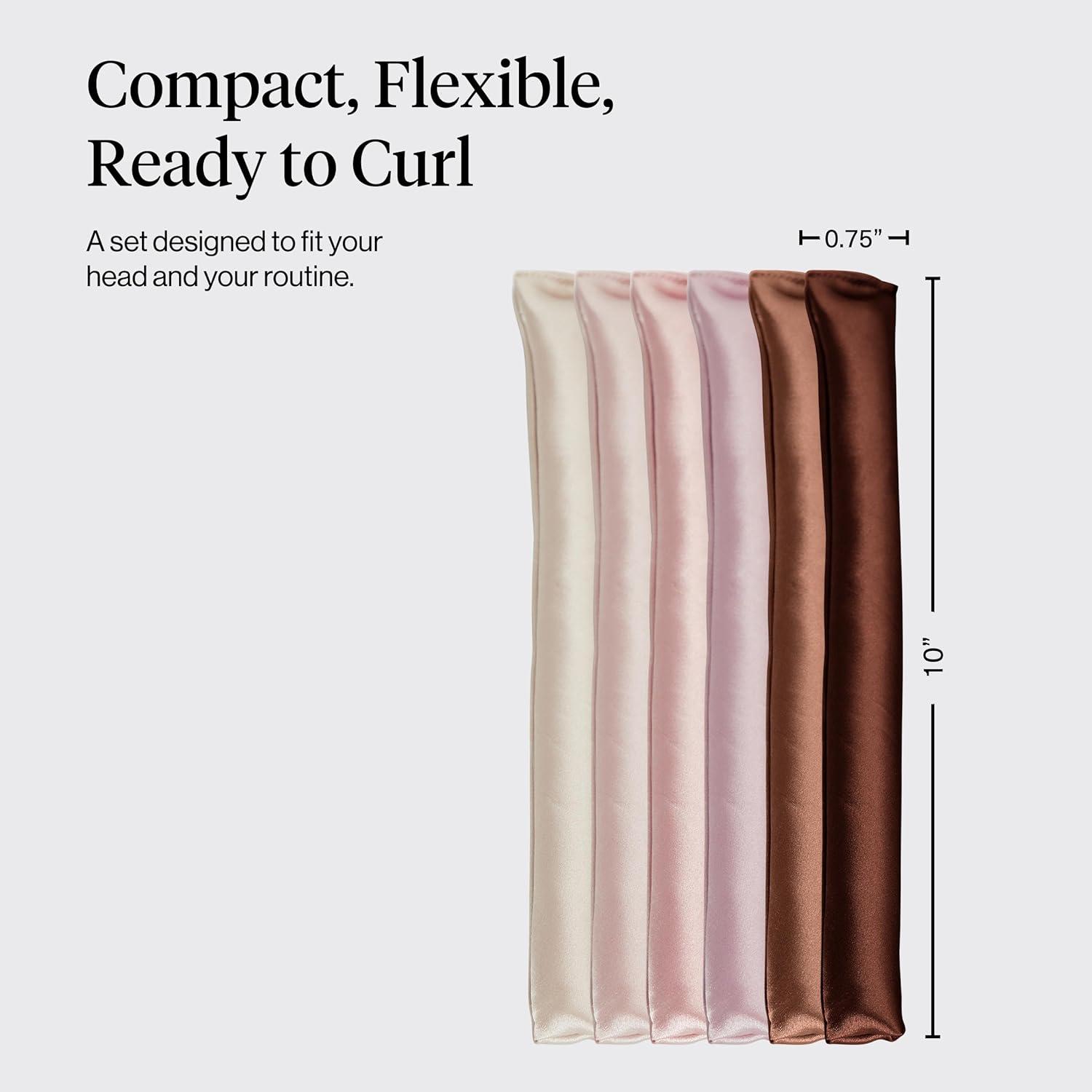 imageKitsch XL Flexi Rods for Heatless Curls Overnight Soft Velvet Hair Rollers for Women Hair Curlers to Sleep In Eucalyptus 4pcsRosewood