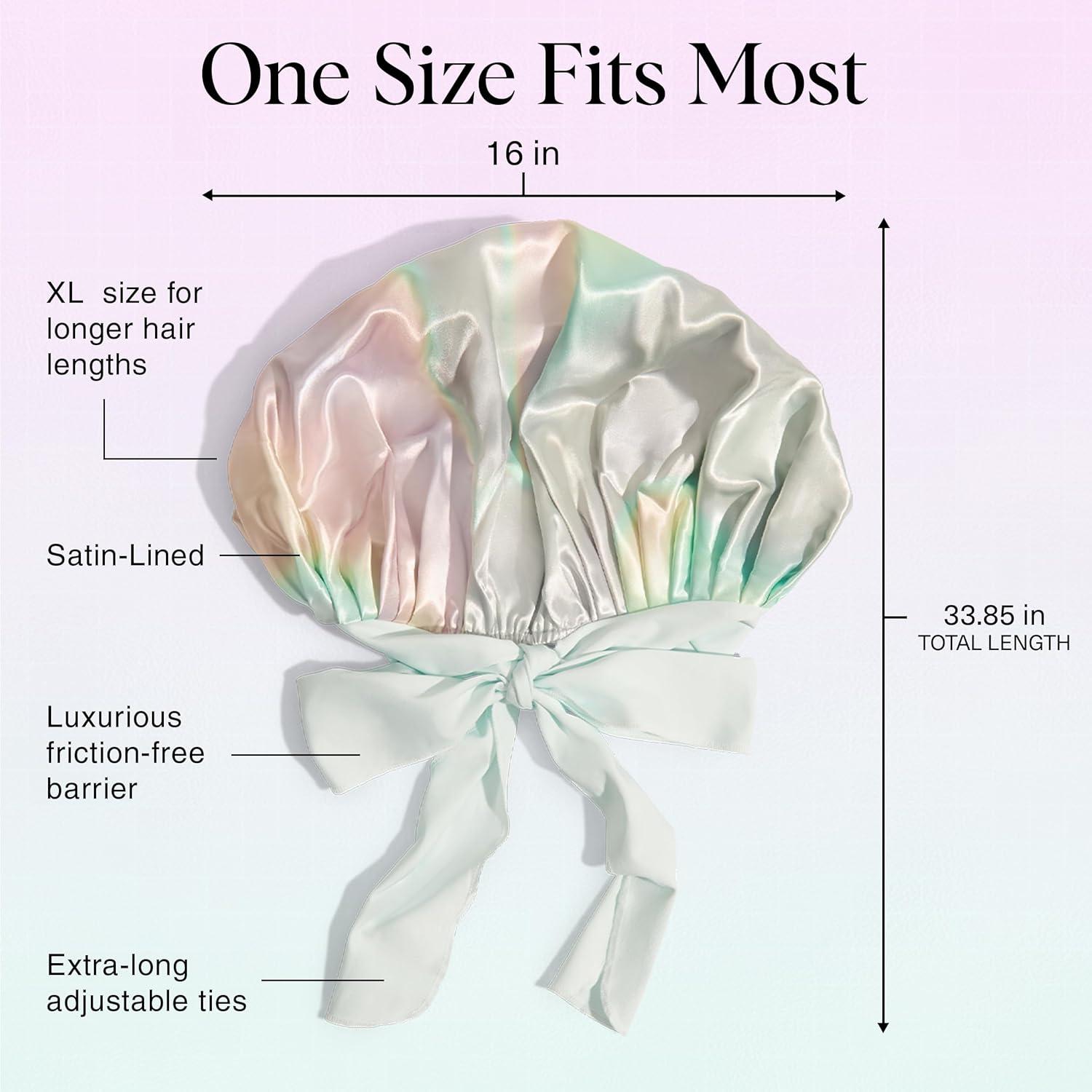 imageKitsch XL Satin Bonnet for Sleeping Softer Than Silk Hair Bonnet for Women Secure Fit Adjustable Night Cap for Curly ampamp Textured Hair Prevents Breakage Tangles ampamp Thinning AuraAura