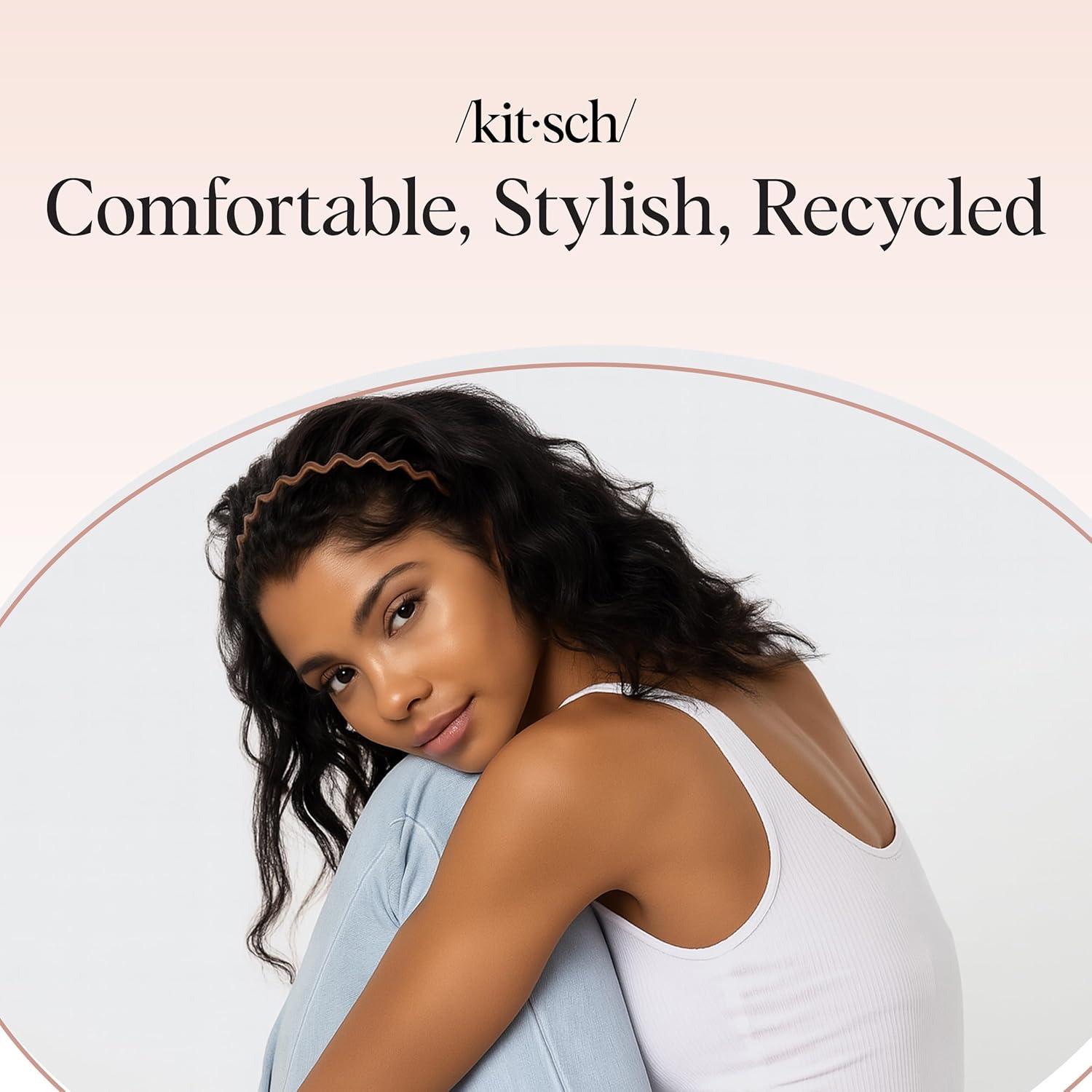 imageKitsch Zig Zag Headbands for Women Non Slip Fashion Accessories for Slicked Back Styles Comfortable Comb Headband with Teeth Ideal Gifts for Women Tortoise ampamp Black Headband 2 pcsNeutral