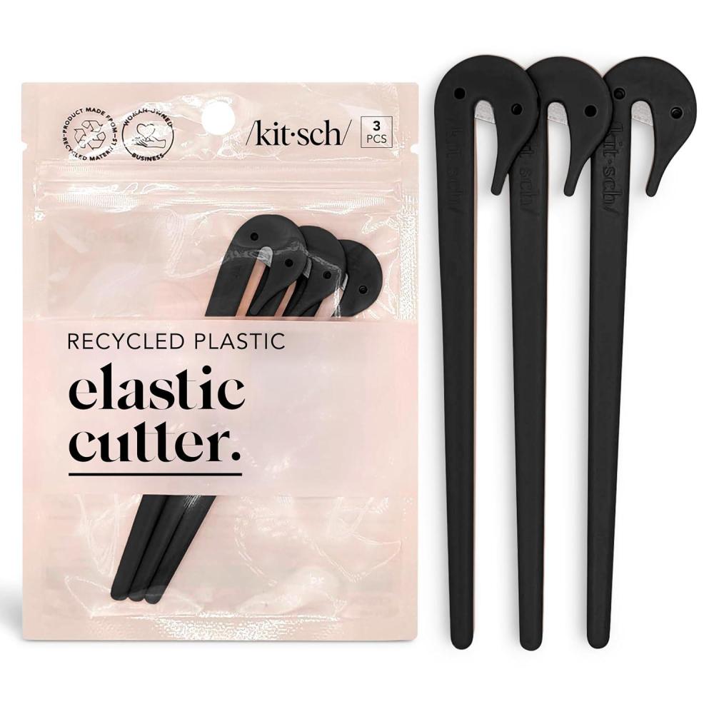 imageKitsch Hair Tie Cutter Easy To Use Pain Free Rubber Band Cutter for Hair Kids Baby ampamp Toddler Girls Ideal Gifts for Women Black 3pc SetBlack