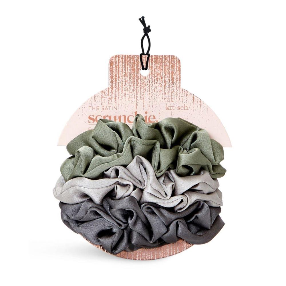 imageKitsch Satin Scrunchies for Women No Crease Hair Ties for Girls Scrunchies For All Hair Types and Textures Perfect for Day or Night Ideal Gifts for Women Assorted Cherry Blossom 5pcsWinter Sage