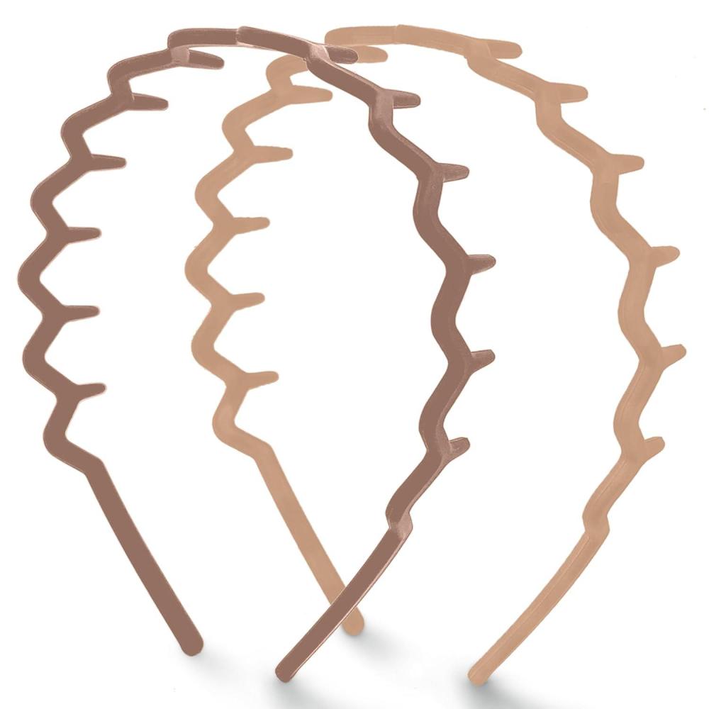 imageKitsch Zig Zag Headbands for Women Non Slip Fashion Accessories for Slicked Back Styles Comfortable Comb Headband with Teeth Ideal Gifts for Women Tortoise ampamp Black Headband 2 pcsNeutral