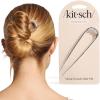 imageKitsch French Hair Pins for Women  Elegant ampamp Durable Metal Hair Fork for Updos Chignon Bun ampamp Twist Hairstyles Secure Hold All Day Comfortable Fit  Ideal Gifts for Women Gold 1pcSilver