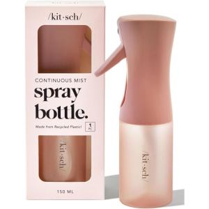 Kitsch Continuous Spray Bottle for Hair – Fine Mist Water Mister & Water Spray Bottle – Recycled Hair Spray Bottle – Spray Bottles for Cleaning, Styling, Plants & More – Black, 150ml(Terracotta)