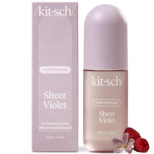 Kitsch Hair Perfume for Women – Amber Shores | Clean, Deodorizing & Patented Odor-Eliminating Technology Hair Spray & Body Mist – Freshen Hair, Body & Pillows – Woody Aquatic Scent – 50mL(Sheer Violet)