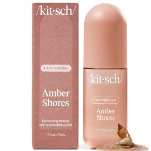 Kitsch Hair Perfume for Women – Amber Shores | Clean, Deodorizing & Patented Odor-Eliminating Technology Hair Spray & Body Mist – Freshen Hair, Body & Pillows – Woody Aquatic Scent – 50mL(Amber Shores)