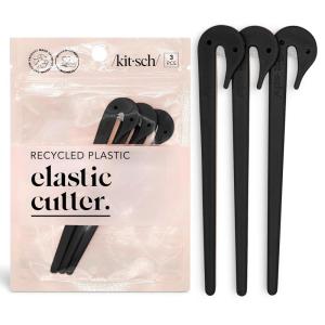Kitsch Hair Tie Cutter – Easy To Use, Pain Free Rubber Band Cutter for Hair Kids, Baby & Toddler Girls | Ideal Gifts for Women – Black, 3pc Set(Black)