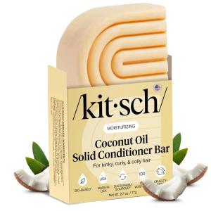 Kitsch Rice Water Shampoo Bar for Hair Growth – Strengthening Hair Shampoo for Men and Women – Reduce Breakage, Boosts Shine – Paraben, Silicone & Sulfate-Free, Vegan Hair Care – 3.2 oz(Coconut Oil Deep-Moisturizing Conditioner Bar)