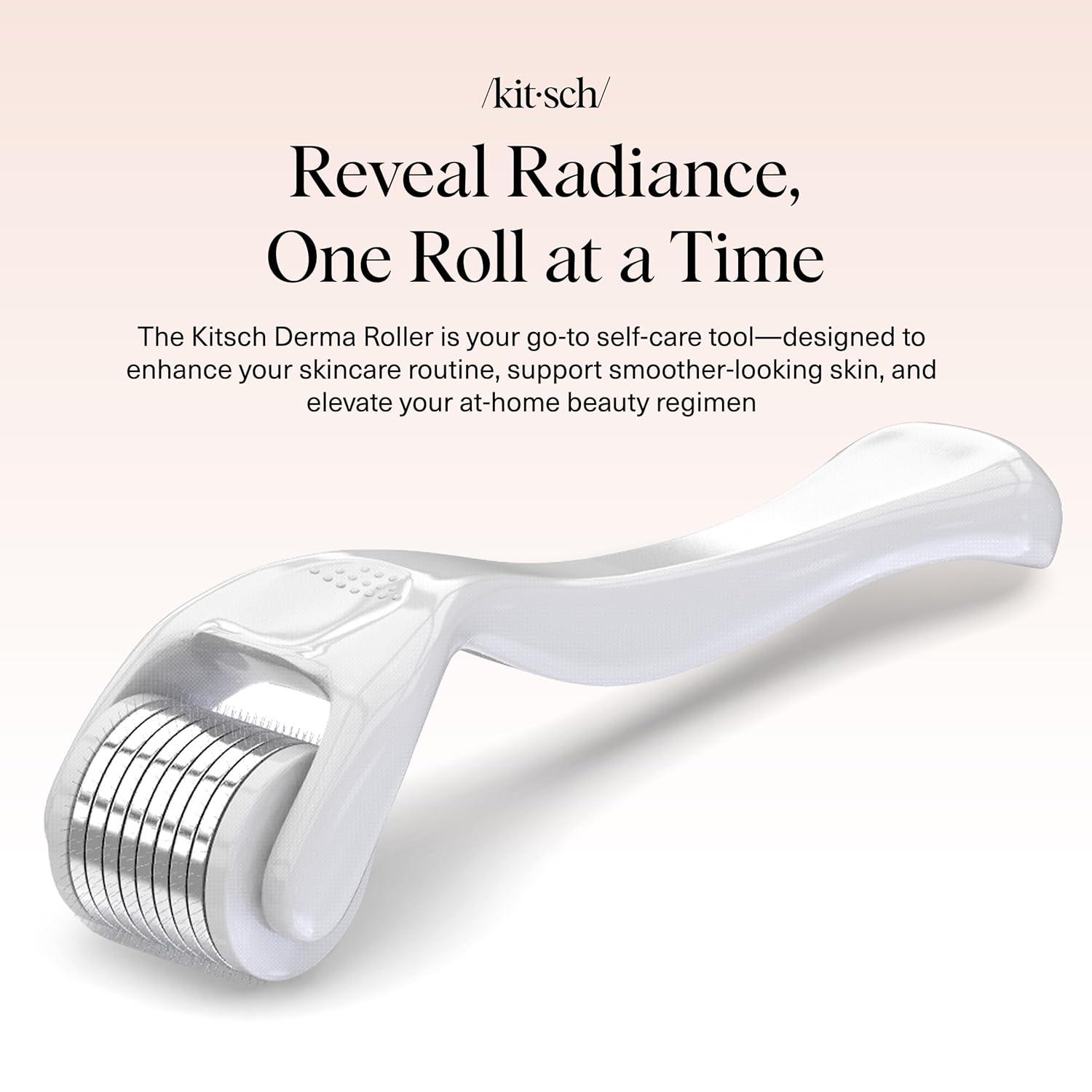 imageKitsch Derma Roller Skin Care Tool ampamp Face Roller for Boosting Absorption of Serums ampamp Oils Beard Derma Roller for Men EasytoUse Beauty Roller for Skin Beard ampamp Hair Growth