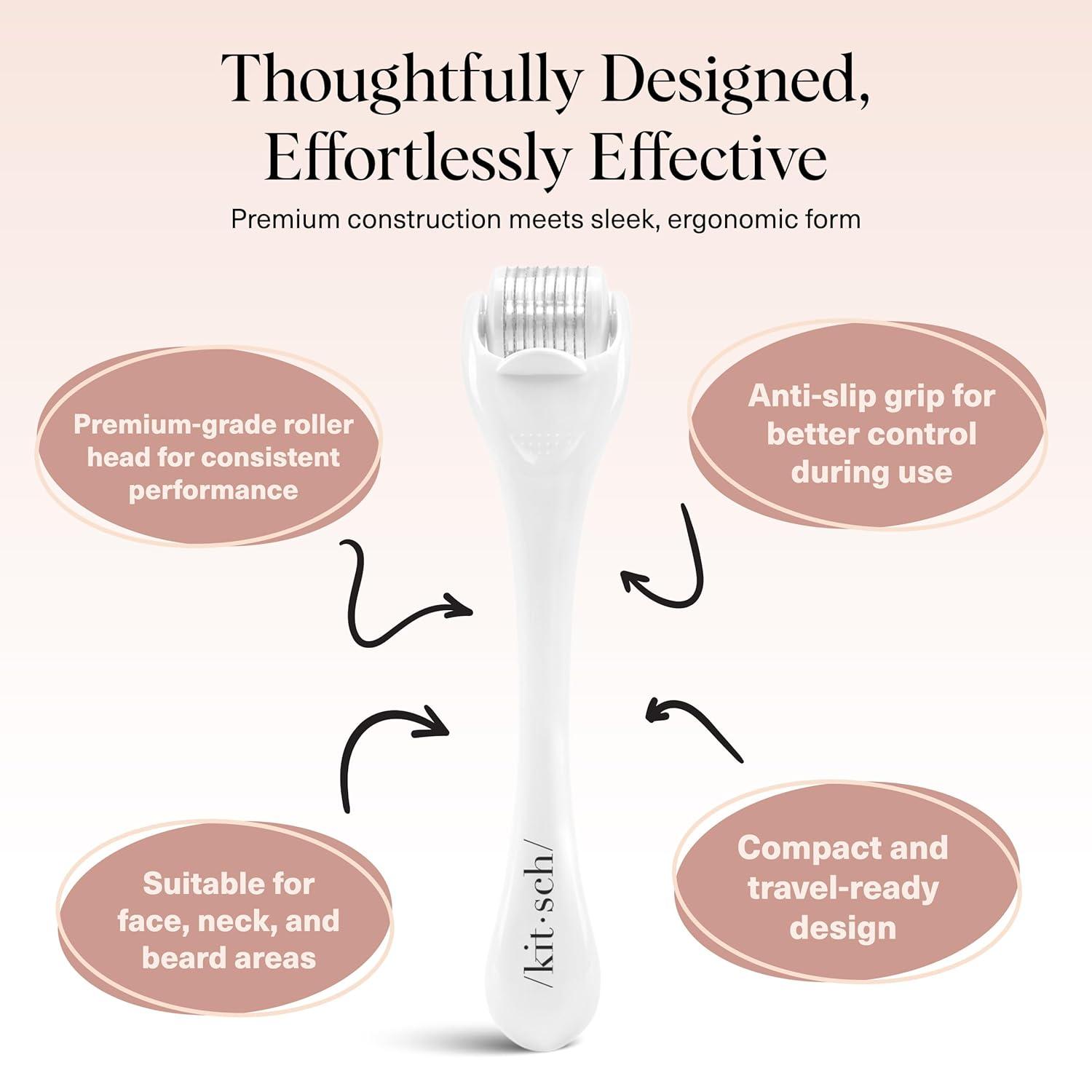 imageKitsch Derma Roller Skin Care Tool ampamp Face Roller for Boosting Absorption of Serums ampamp Oils Beard Derma Roller for Men EasytoUse Beauty Roller for Skin Beard ampamp Hair Growth