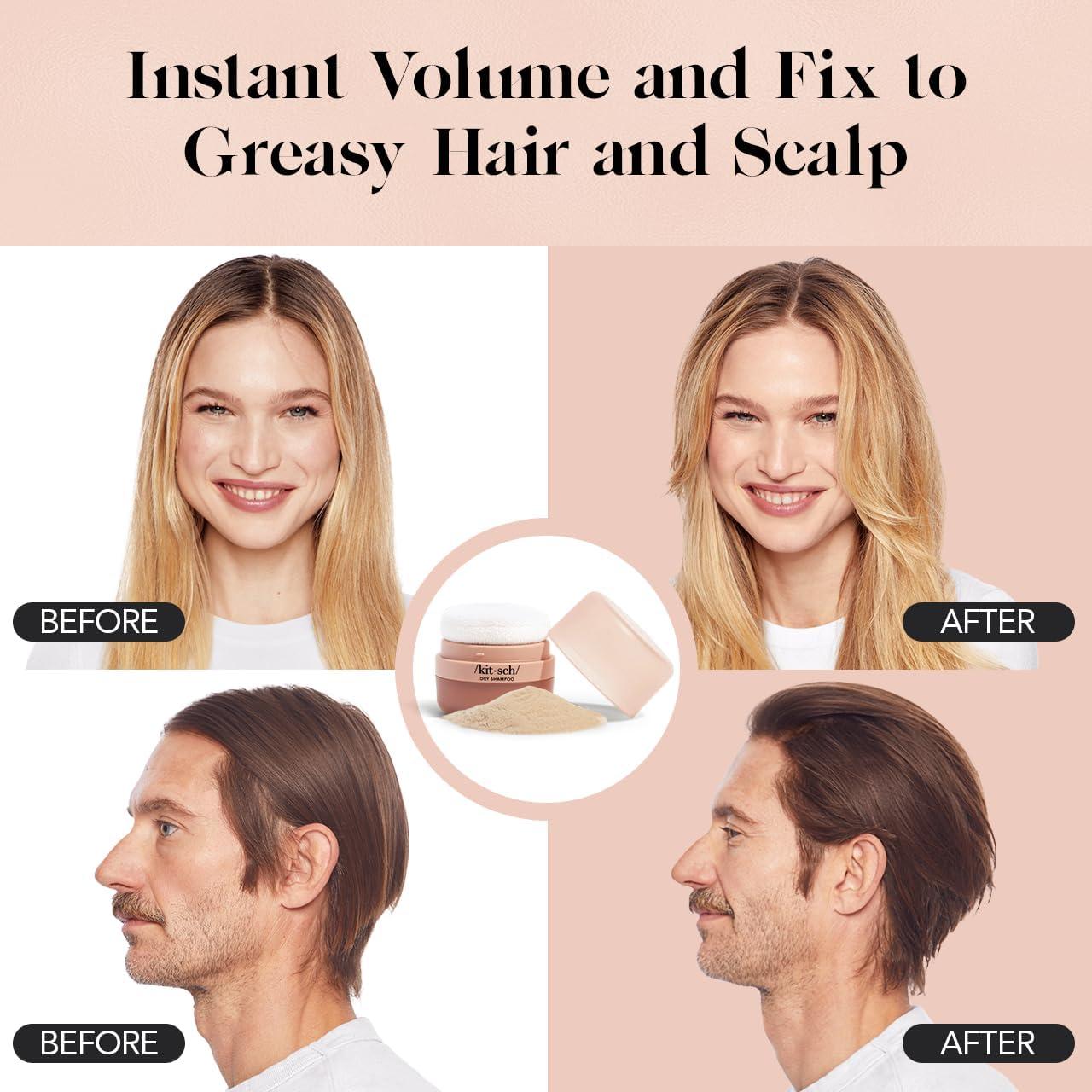 imageKitsch Dry Shampoo Powder with Rice Protein for Women ampamp Men Unscented Volumizing No White CastOrganic Paraben Free ampamp Benzene Free Non Aerosol for Oily and Light Hair Travel Size 8gLight