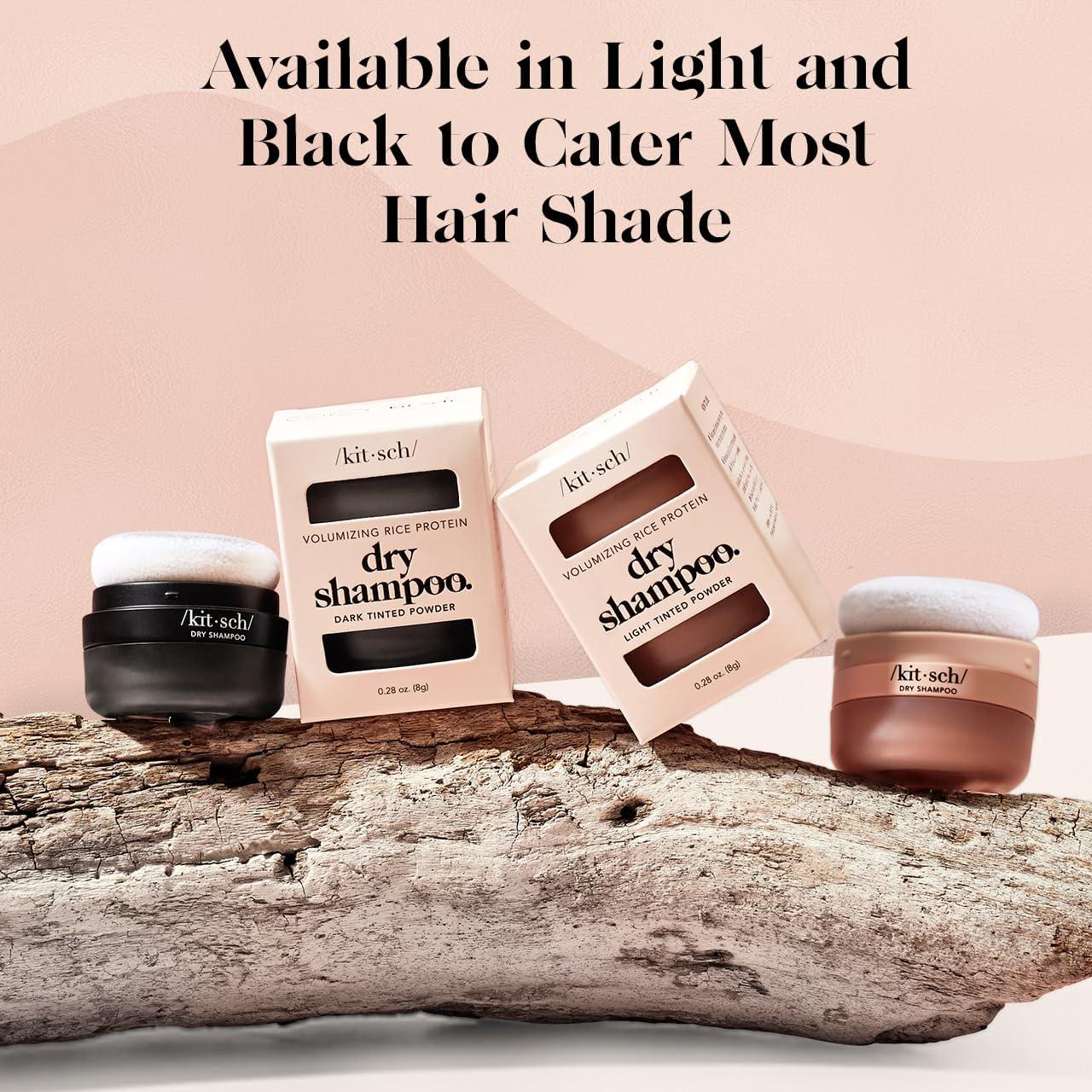 imageKitsch Dry Shampoo Powder with Rice Protein for Women ampamp Men Unscented Volumizing No White CastOrganic Paraben Free ampamp Benzene Free Non Aerosol for Oily and Light Hair Travel Size 8gLight