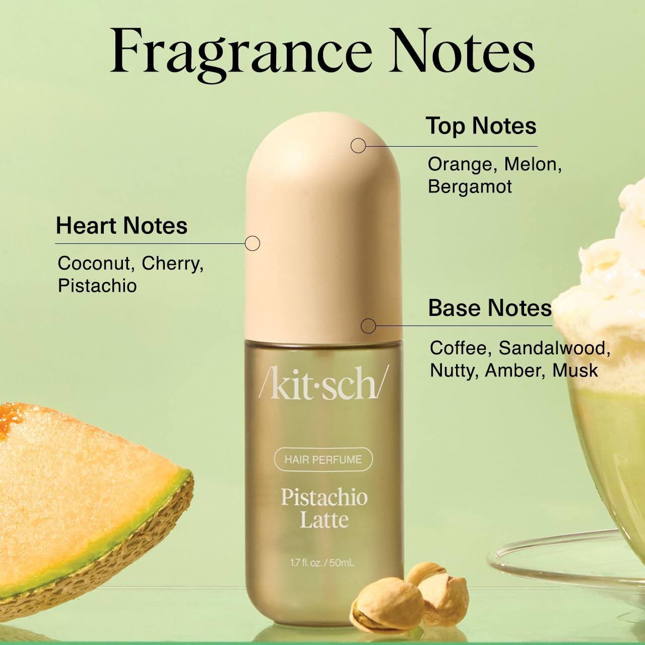 imageKitsch Hair Perfume for Women Pistachio Latte Clean Deodorizing ampamp Patented OdorEliminating Technology Hair Spray ampamp Body Mist Freshen Hair Body ampamp Pillows Coconut ampamp Warm Coffee Scent 50mL
