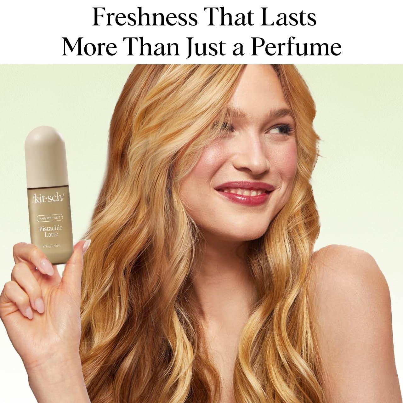 imageKitsch Hair Perfume for Women Pistachio Latte Clean Deodorizing ampamp Patented OdorEliminating Technology Hair Spray ampamp Body Mist Freshen Hair Body ampamp Pillows Coconut ampamp Warm Coffee Scent 50mL