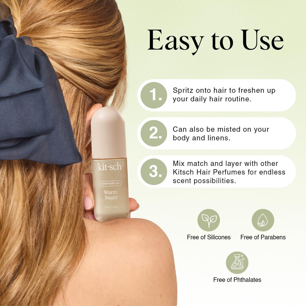 imageKitsch Hair Perfume for Women Pistachio Latte Clean Deodorizing ampamp Patented OdorEliminating Technology Hair Spray ampamp Body Mist Freshen Hair Body ampamp Pillows Coconut ampamp Warm Coffee Scent 50mL