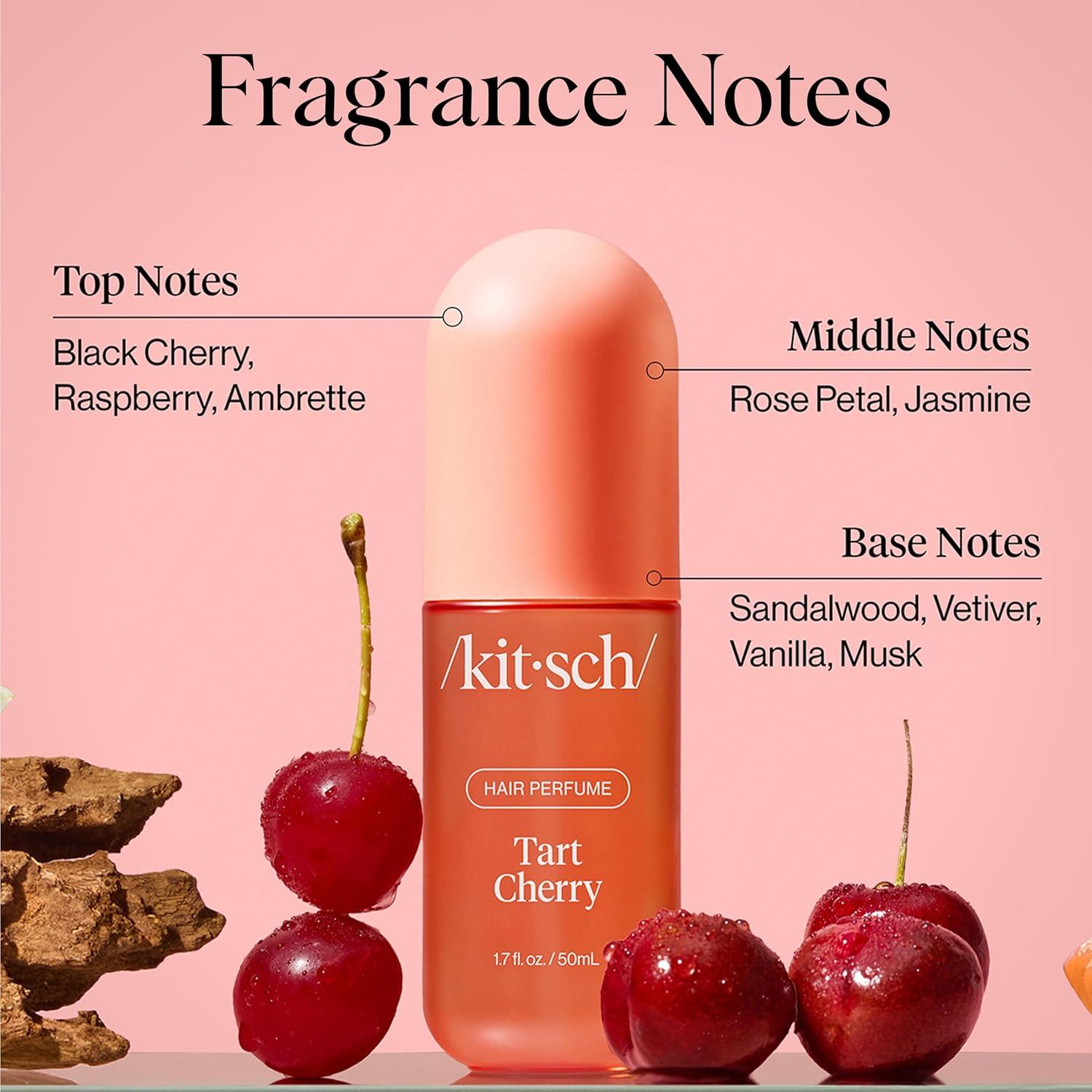 imageKitsch Hair Perfume for Women Tart Cherry Clean Deodorizing ampamp Patented OdorEliminating Technology Hair Spray ampamp Body Mist Freshen Hair Body ampamp Pillows Fruity Gourmand Scent ampamp Vanilla 50mL