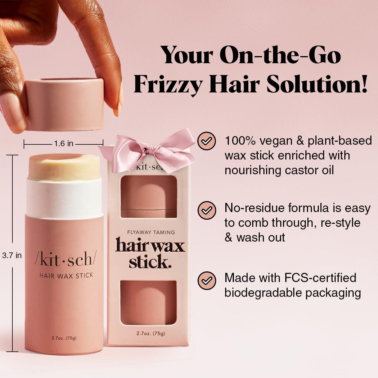 imageKitsch Hair Wax Stick for Women ampamp Men Hair Slick Back Stick AntiFrizz and Fly Away Hair Tamer No Residue Hair Finishing Stick for Flyaways All Day Hold Styling Product for Smoothing Hair Strands