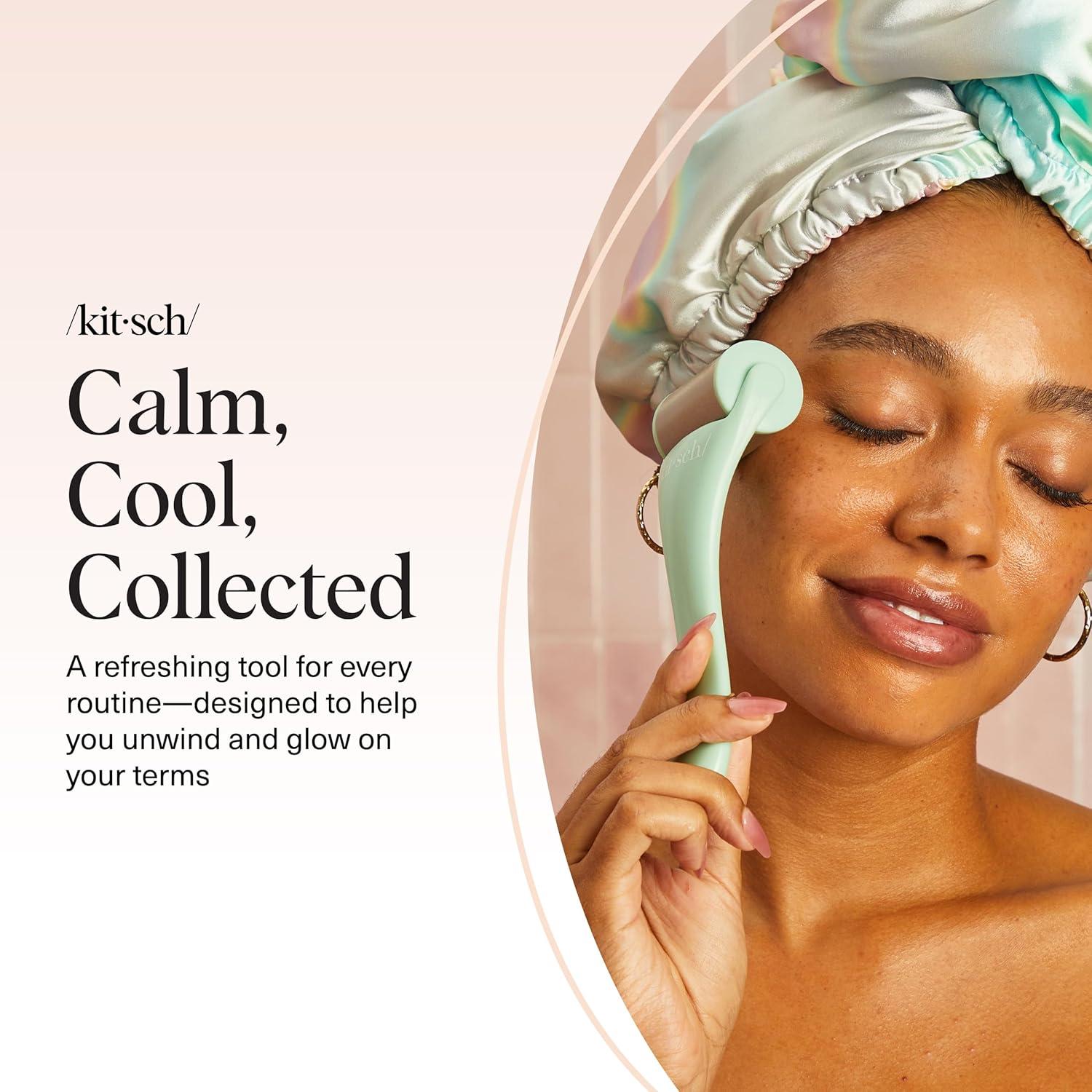 imageKitsch Mini Facial Roller ampamp Ice Face Roller Skin Care Tool Set for Women Face Massager for Puffy Eyes Cold Therapy Lymphatic Drainage Massager Self Care Gifts for Women ampamp Men BlushMinty Green