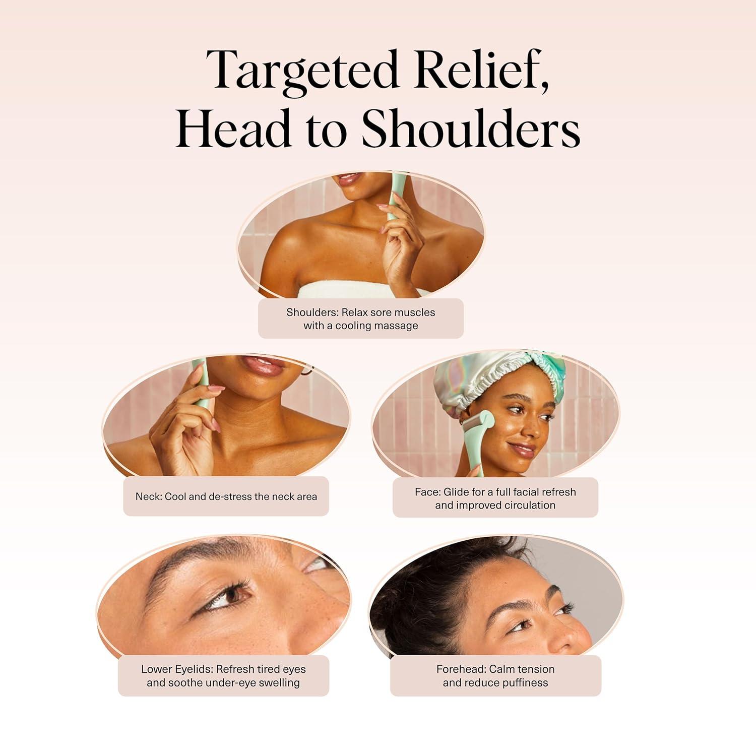 imageKitsch Mini Facial Roller ampamp Ice Face Roller Skin Care Tool Set for Women Face Massager for Puffy Eyes Cold Therapy Lymphatic Drainage Massager Self Care Gifts for Women ampamp Men BlushMinty Green