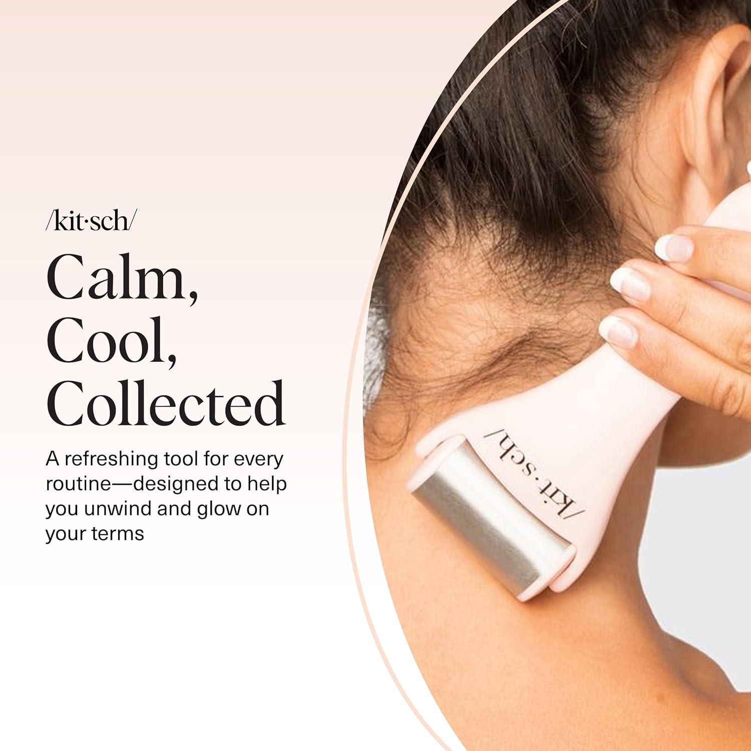 imageKitsch Mini Facial Roller ampamp Ice Face Roller Skin Care Tool Set for Women Face Massager for Puffy Eyes Cold Therapy Lymphatic Drainage Massager Self Care Gifts for Women ampamp Men BlushPink