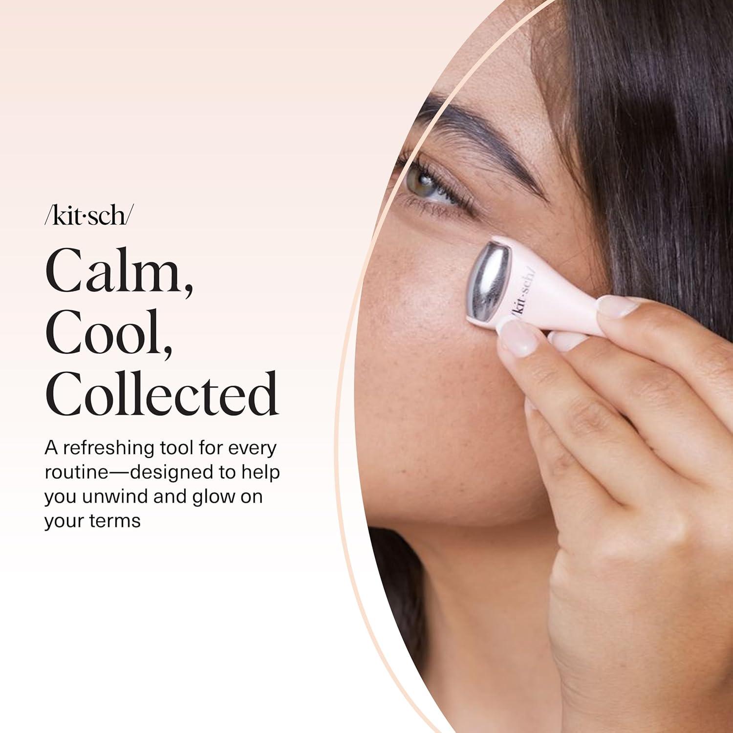 imageKitsch Mini Facial Roller ampamp Ice Face Roller Skin Care Tool Set for Women Face Massager for Puffy Eyes Cold Therapy Lymphatic Drainage Massager Self Care Gifts for Women ampamp Men BlushBlush