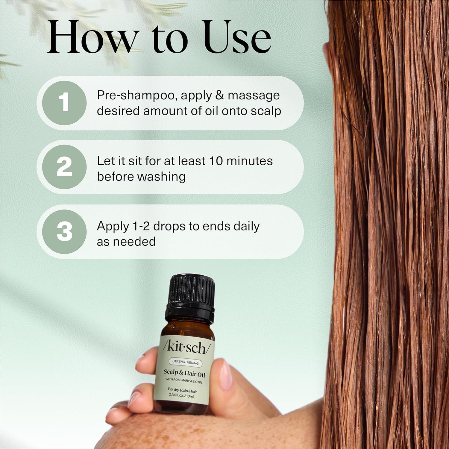 imageKitsch Rosemary Oil for Hair Growth Hair Oil with Biotin Castor ampamp Jojoba PreWash Scalp oil for Hair Care Lavender Scent 10mL034 Fl Oz Pack of 1