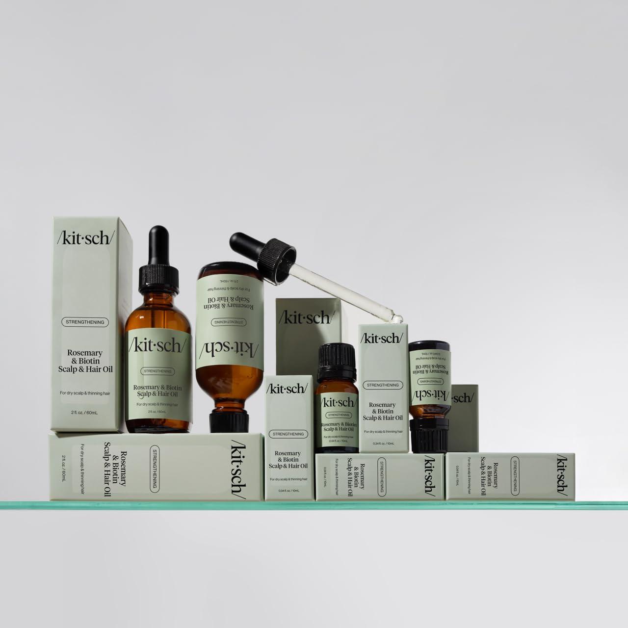 imageKitsch Rosemary Oil for Hair Growth Hair Oil with Biotin Castor ampamp Jojoba PreWash Scalp oil for Hair Care Lavender Scent 10mL034 Fl Oz Pack of 1