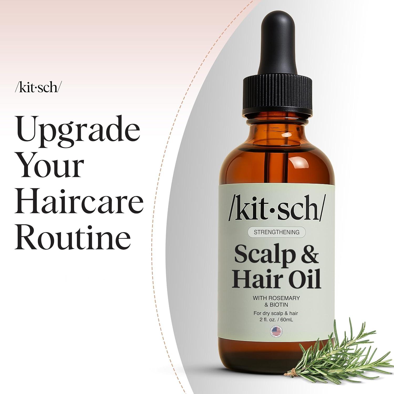 imageKitsch Rosemary Oil for Hair Growth Hair Oil with Biotin Castor ampamp Jojoba PreWash Scalp oil for Hair Care Lavender Scent 10mL2 Fl Oz Pack of 1