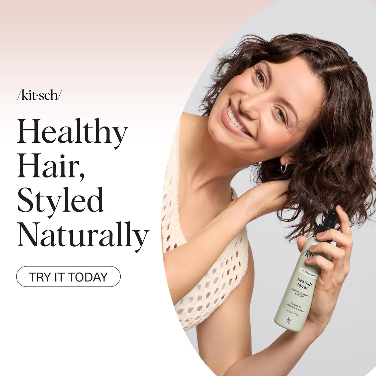 imageKitsch Sea Salt Spray for Men and Women Hair Spray with Rosemary Biotin Magnesium Hair Texturizer for Natural Curls and Beach Waves Ideal Gifts for Women 177 mL