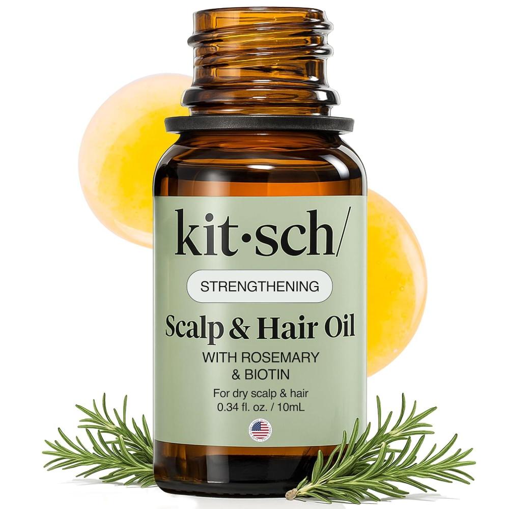 imageKitsch Rosemary Oil for Hair Growth Hair Oil with Biotin Castor ampamp Jojoba PreWash Scalp oil for Hair Care Lavender Scent 10mL034 Fl Oz Pack of 1