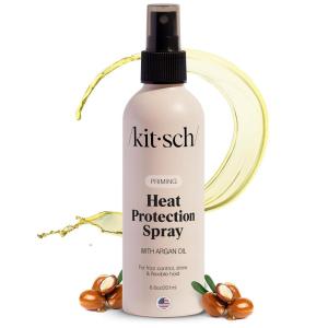 Kitsch Heat Protection Spray for Hair – Heat Protectant for Hair with Argan Oil – Styling Hair Spray for Frizz Control, Shine & Damage Protection – Protects Strands Up to 450°F – 6.8oz