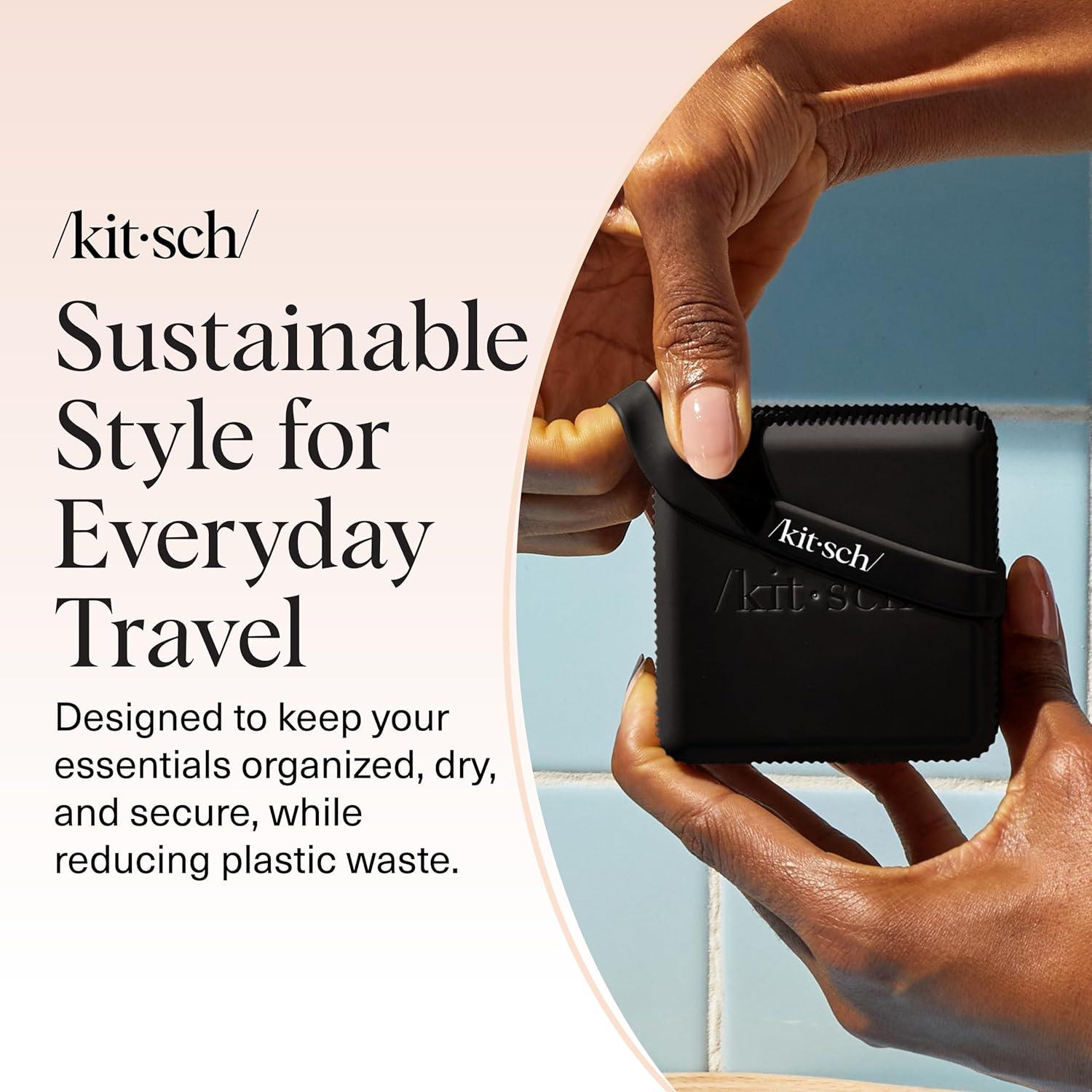 imageKitsch 4Compartment Travel Soap Case Bar Soap Holder ampamp Organizer Travel Case for Bars TSAApproved Lightweight Durable LeakProof Made from Recycled Plastic BlackBlack