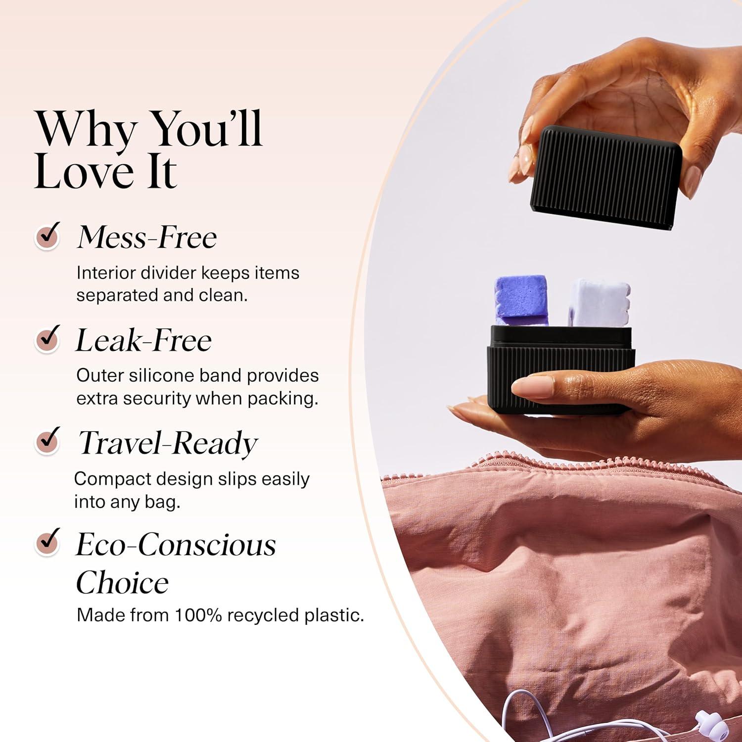 imageKitsch 4Compartment Travel Soap Case Bar Soap Holder ampamp Organizer Travel Case for Bars TSAApproved Lightweight Durable LeakProof Made from Recycled Plastic BlackBlack