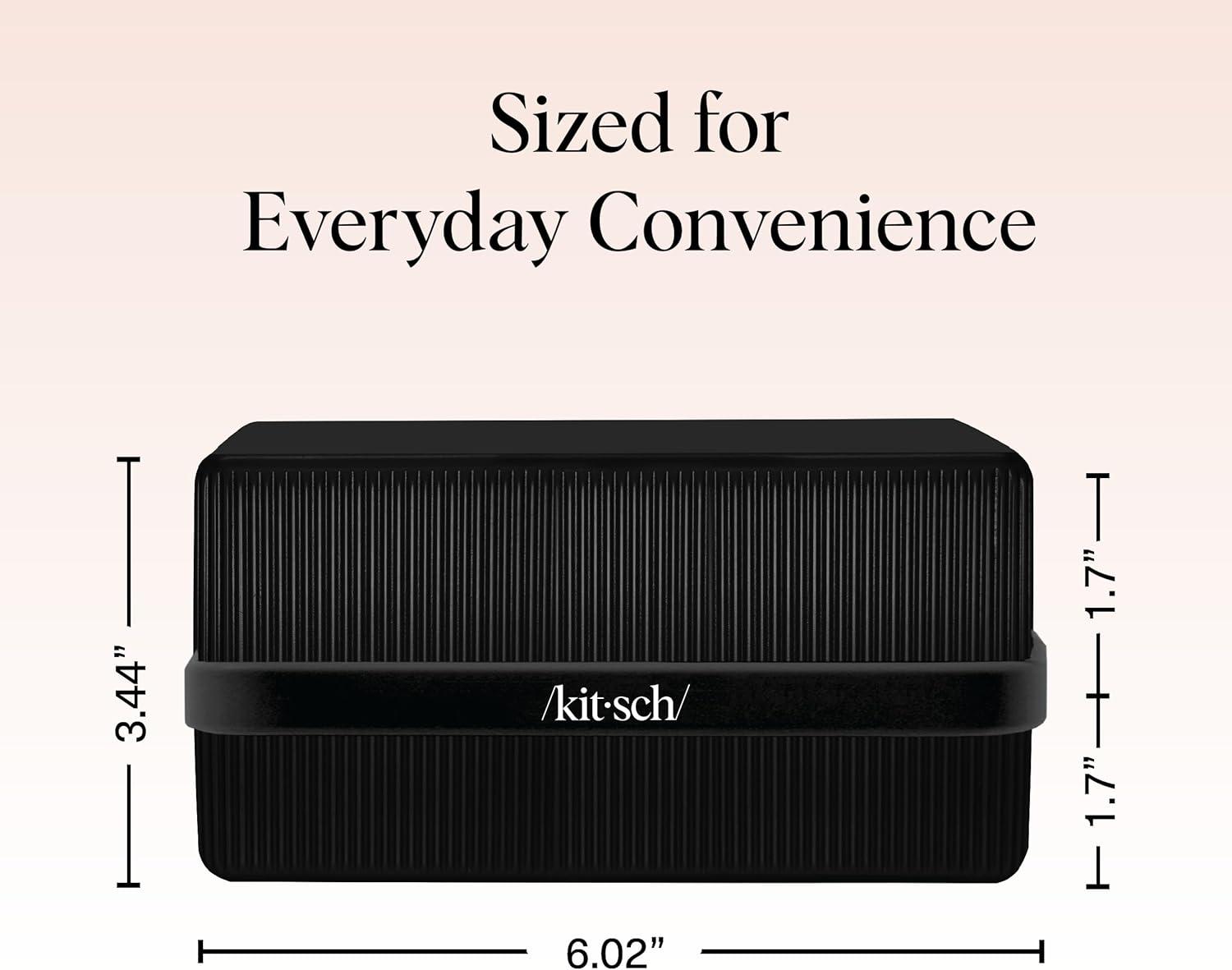 imageKitsch 4Compartment Travel Soap Case Bar Soap Holder ampamp Organizer Travel Case for Bars TSAApproved Lightweight Durable LeakProof Made from Recycled Plastic BlackBlack