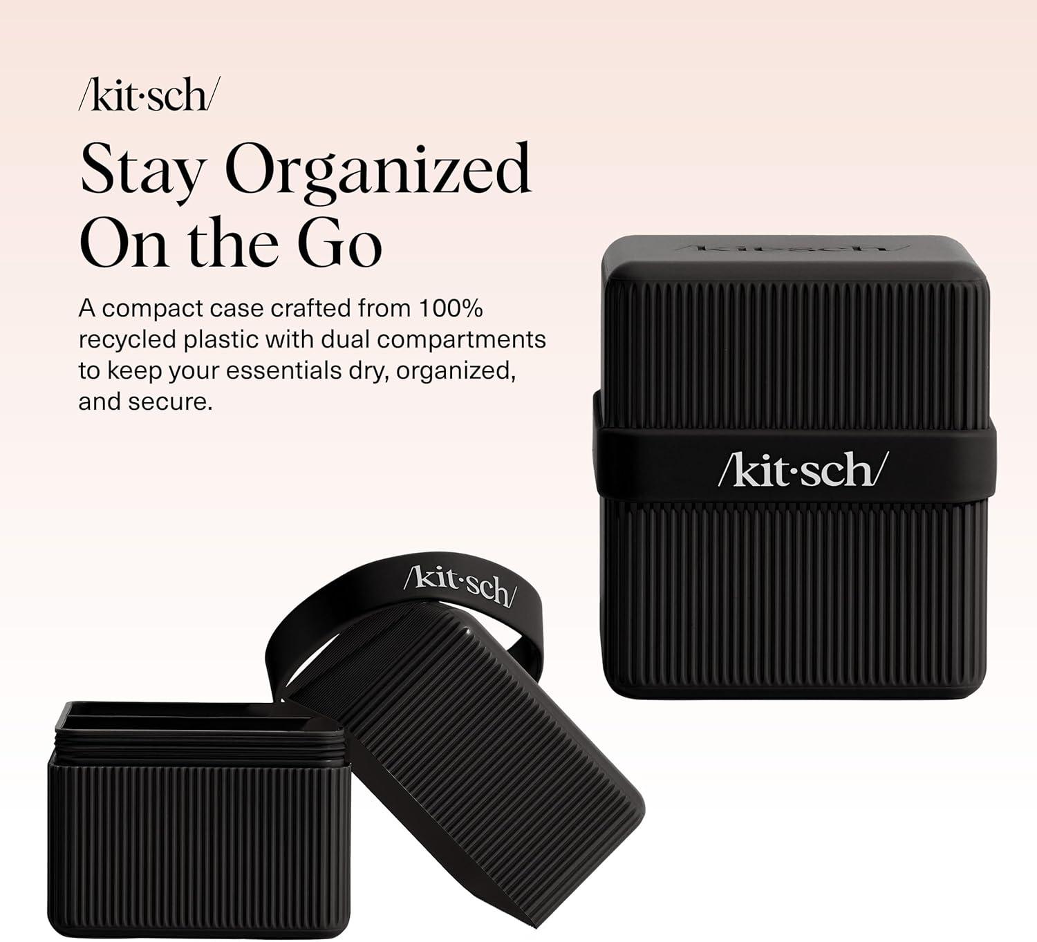 imageKitsch 4Compartment Travel Soap Case Bar Soap Holder ampamp Organizer Travel Case for Bars TSAApproved Lightweight Durable LeakProof Made from Recycled Plastic BlackBlack