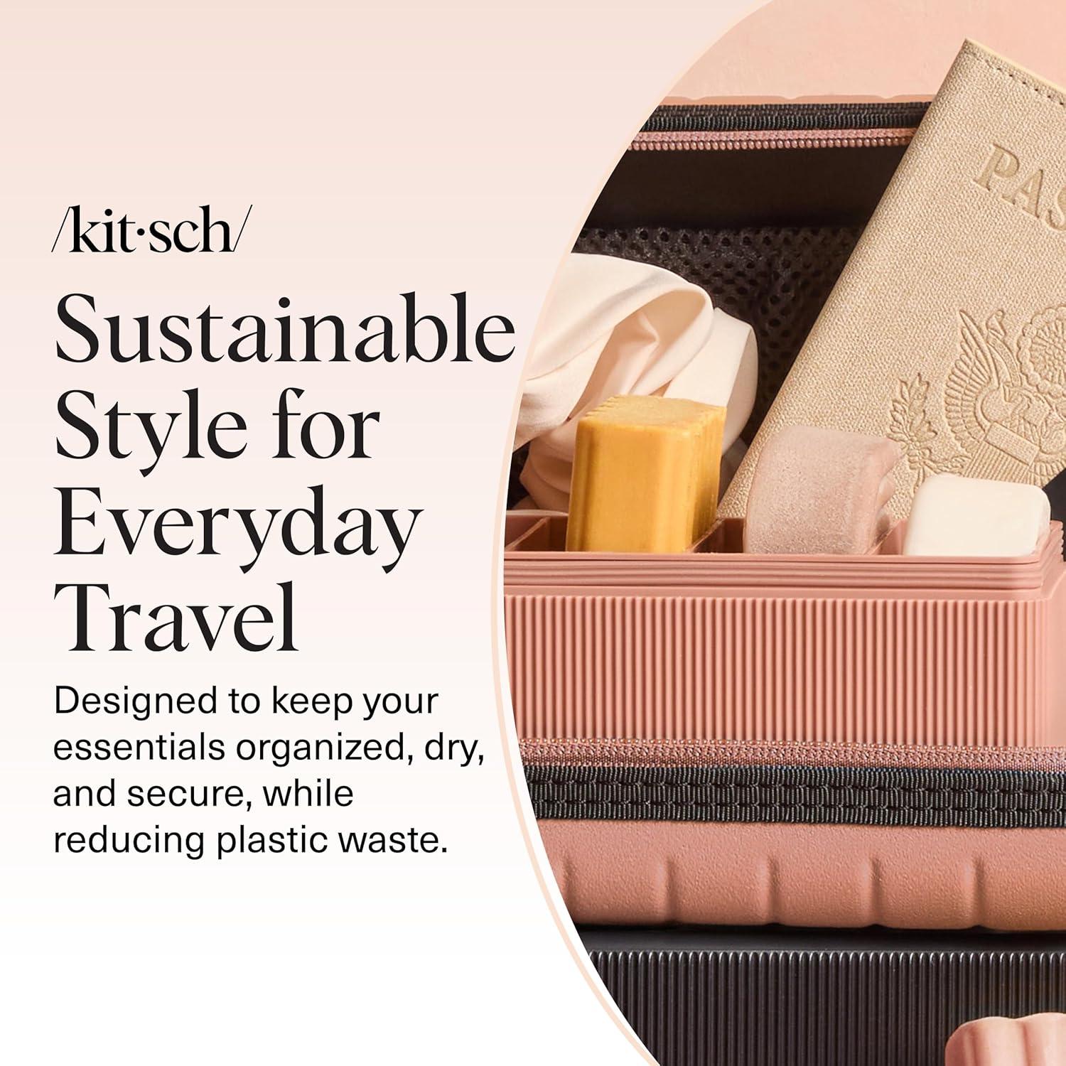 imageKitsch 4Compartment Travel Soap Case Bar Soap Holder ampamp Organizer Travel Case for Bars TSAApproved Lightweight Durable LeakProof Made from Recycled Plastic BlackTerracotta