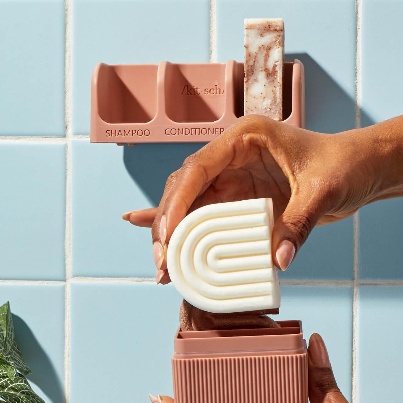 imageKitsch 4Compartment Travel Soap Case Bar Soap Holder ampamp Organizer Travel Case for Bars TSAApproved Lightweight Durable LeakProof Made from Recycled Plastic BlackTerracotta