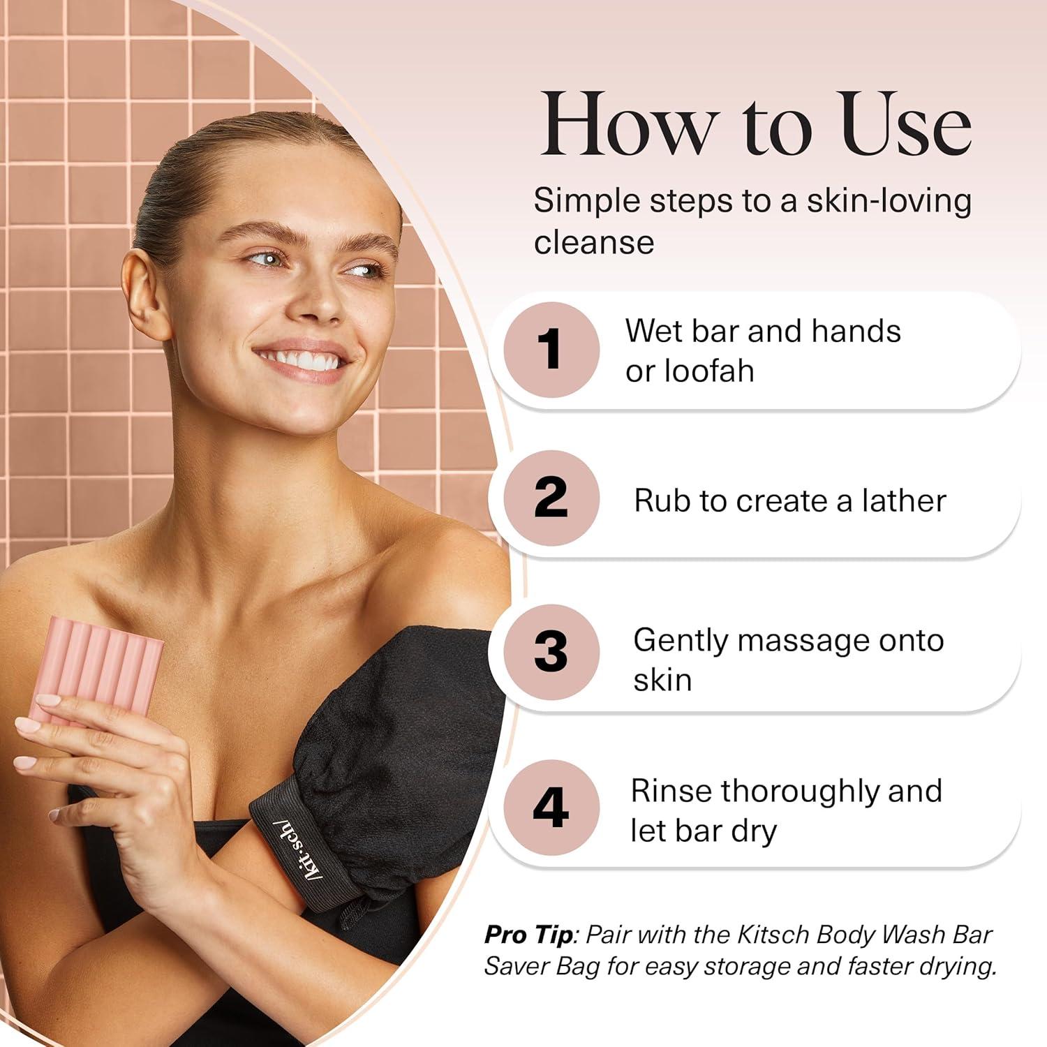 imageKitsch Cleansing Tart Cherry Soap Bar with Refreshing Scent EcoFriendly Body Wash Women Love Cherry Solid Bar Soap for Daily Use Silicone Sulfate and Paraben Free Made in USA 4oz