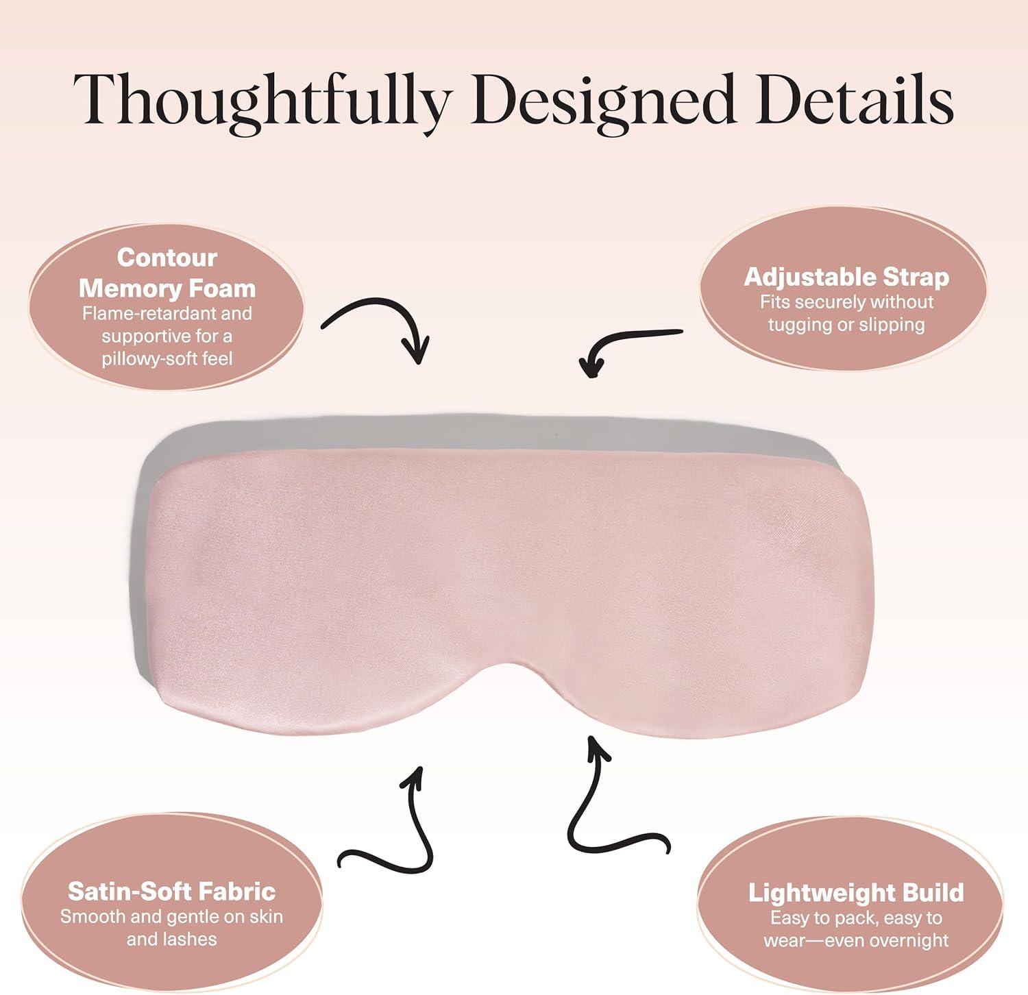 imageKitsch Contour Pillow Eye Mask Softer Than Silk Eye Mask for Sleeping Blindfold Sleep Masks for Women ampamp Men No Eye Pressure Lightweight Eye Care Travel Essentials BlushBlush