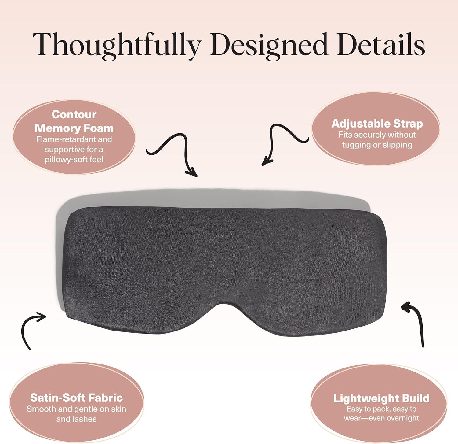 imageKitsch Contour Pillow Eye Mask Softer Than Silk Eye Mask for Sleeping Blindfold Sleep Masks for Women ampamp Men No Eye Pressure Lightweight Eye Care Travel Essentials BlushCharcoal
