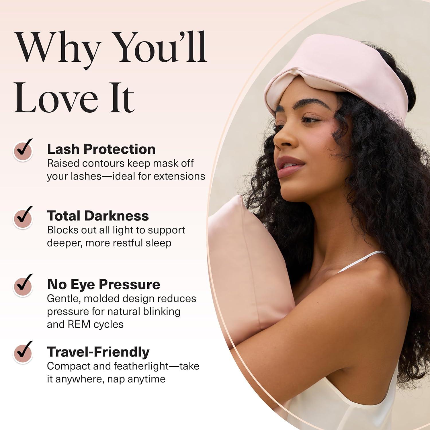 imageKitsch Contour Pillow Eye Mask Softer Than Silk Eye Mask for Sleeping Blindfold Sleep Masks for Women ampamp Men No Eye Pressure Lightweight Eye Care Travel Essentials BlushBlush